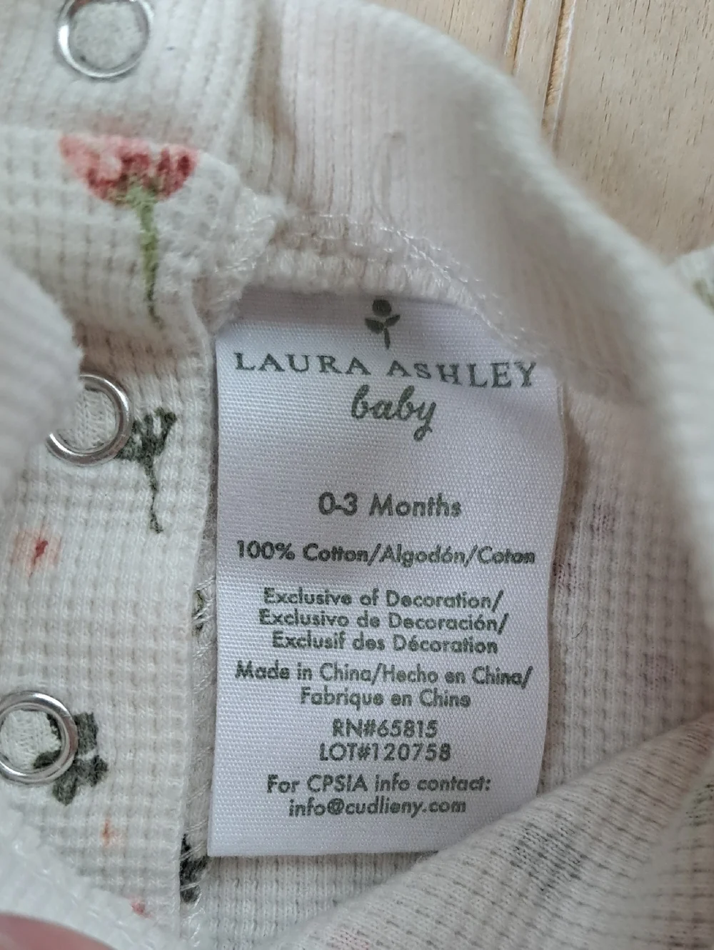 Laura Ashley Baby Floral Waffle Knit 2 Piece Outfit Set 0-3m Ribbed Leggings